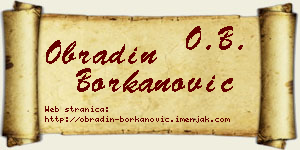 Obradin Borkanović vizit kartica